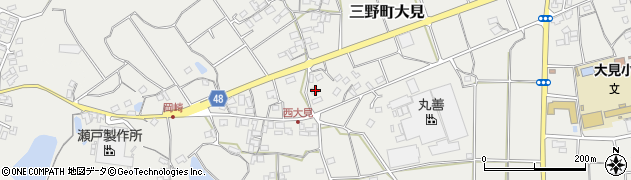 香川県三豊市三野町大見3238周辺の地図