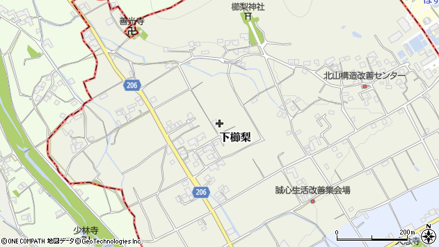 〒766-0007 香川県仲多度郡琴平町下櫛梨の地図