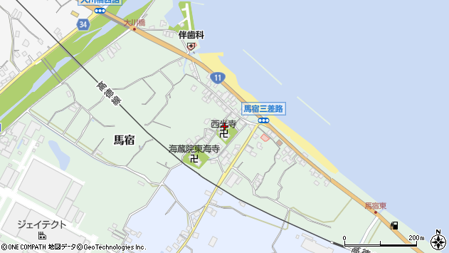 〒769-2902 香川県東かがわ市馬宿の地図