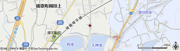 香川県丸亀市綾歌町岡田上1802周辺の地図
