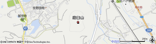 磨臼山周辺の地図