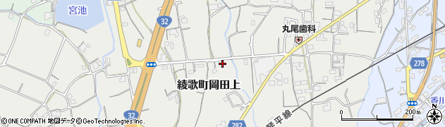 香川県丸亀市綾歌町岡田上1250周辺の地図