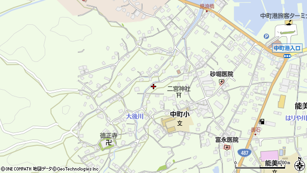 〒737-2301 広島県江田島市能美町中町の地図