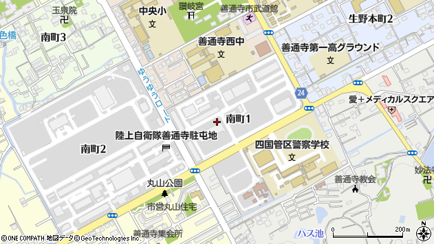 〒765-0002 香川県善通寺市南町の地図