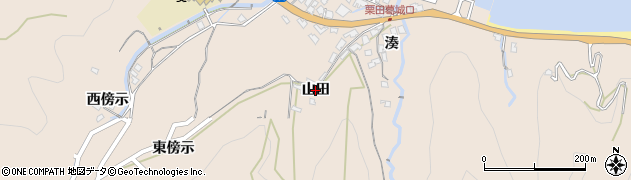 徳島県鳴門市北灘町粟田（山田）周辺の地図