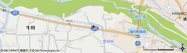 香川県綾歌郡綾川町牛川487周辺の地図
