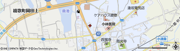 綾歌郵便局周辺の地図