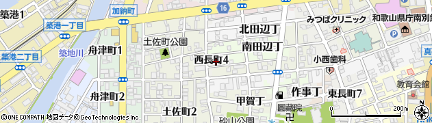 和歌山県和歌山市西長町周辺の地図