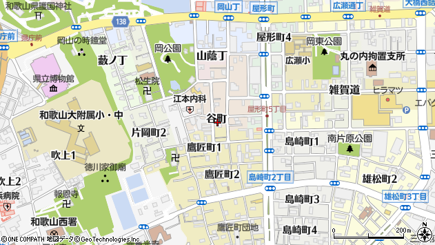 〒640-8133 和歌山県和歌山市谷町の地図