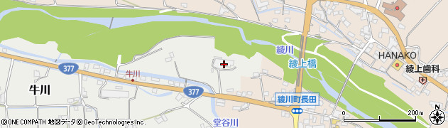 香川県綾歌郡綾川町牛川501周辺の地図