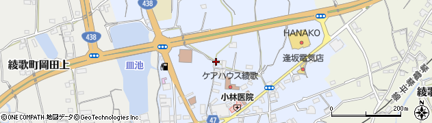 香川県丸亀市綾歌町岡田下周辺の地図