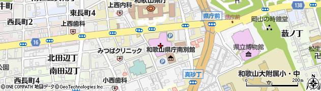 和歌山県庁　県政記者室日刊工業社席周辺の地図