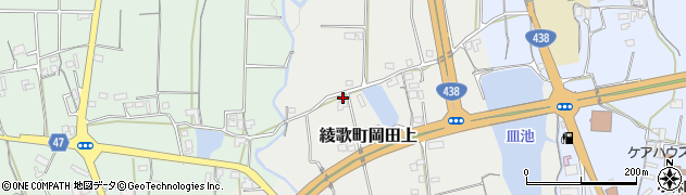 香川県丸亀市綾歌町岡田上1490周辺の地図