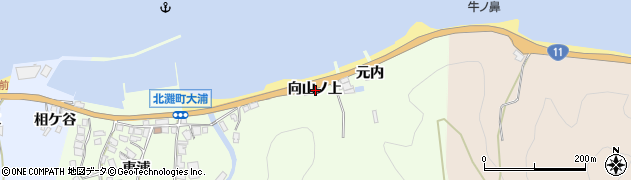 徳島県鳴門市北灘町大浦向山ノ上周辺の地図