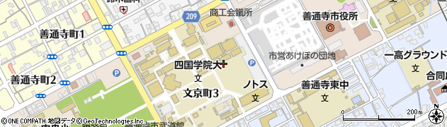 香川県善通寺市文京町周辺の地図