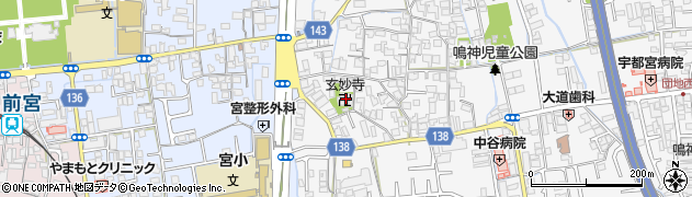 玄妙寺周辺の地図