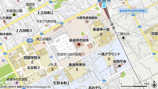〒765-0000 香川県善通寺市（以下に掲載がない場合）の地図