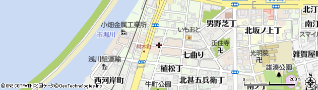 和歌山県和歌山市材木丁周辺の地図