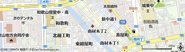 和歌山県和歌山市南材木丁周辺の地図