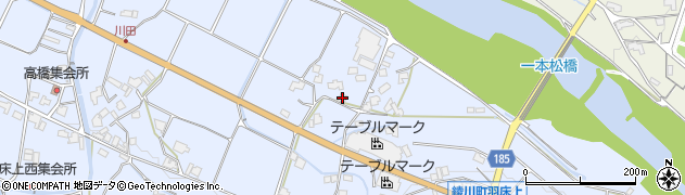 香川県綾歌郡綾川町羽床上465周辺の地図
