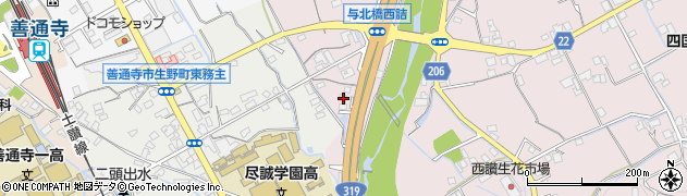 香川県善通寺市与北町2705周辺の地図