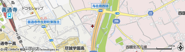 香川県善通寺市与北町2706周辺の地図