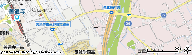 香川県善通寺市与北町2707周辺の地図