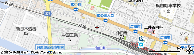 広島県呉市広中町周辺の地図