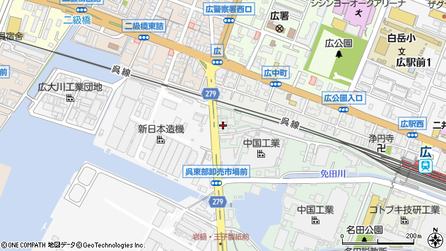 〒737-0132 広島県呉市広名田の地図