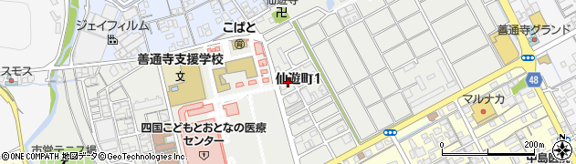 香川県善通寺市仙遊町周辺の地図