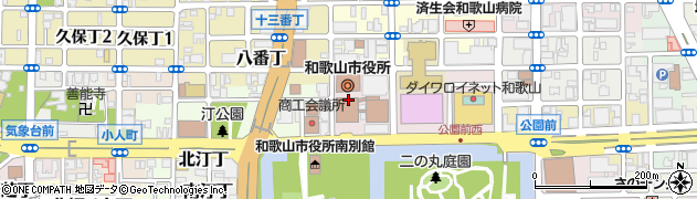 和歌山市役所市長公室　政策調整部・秘書課周辺の地図