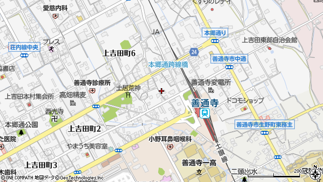 〒765-0011 香川県善通寺市上吉田町（丁目）の地図