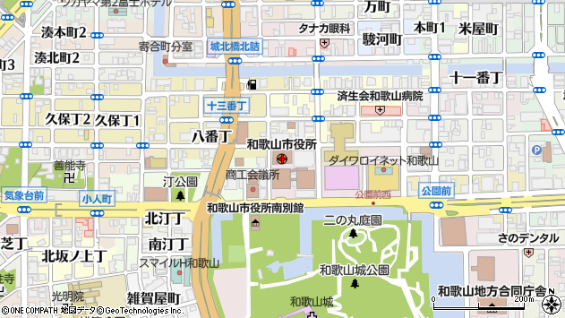 〒640-0000 和歌山県和歌山市（以下に掲載がない場合）の地図