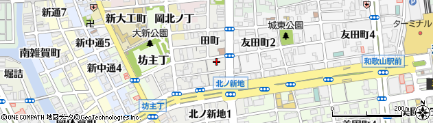 和歌山県和歌山市北ノ新地（裏田町）周辺の地図