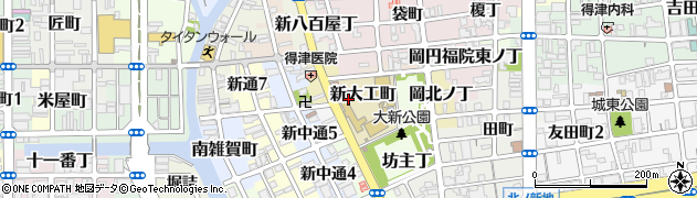 和歌山県和歌山市新大工町周辺の地図