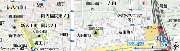 和歌山友田郵便局 ＡＴＭ周辺の地図