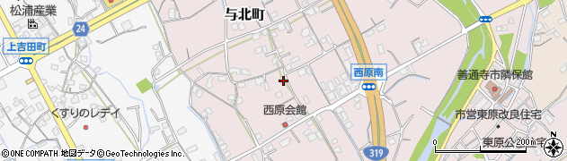 香川県善通寺市与北町3108周辺の地図