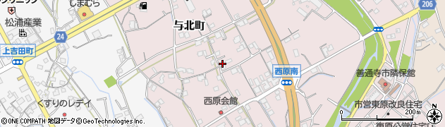 香川県善通寺市与北町3190周辺の地図