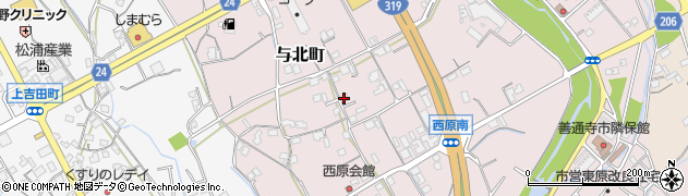 香川県善通寺市与北町3193周辺の地図