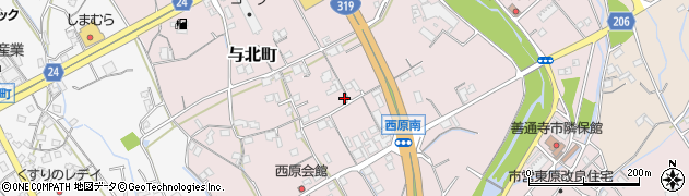 香川県善通寺市与北町3203周辺の地図