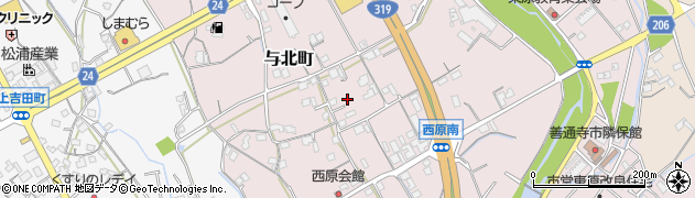 香川県善通寺市与北町3192周辺の地図