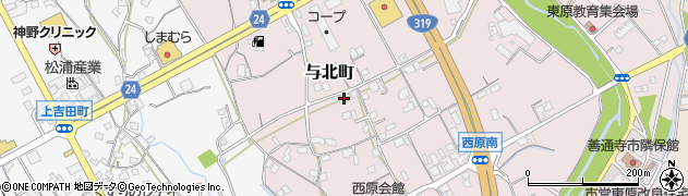 香川県善通寺市与北町3182周辺の地図