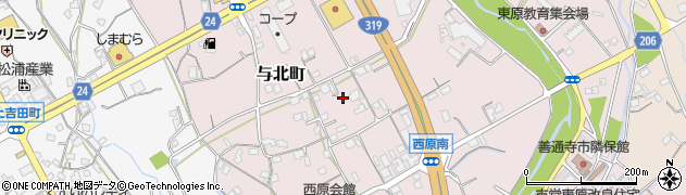 香川県善通寺市与北町3197周辺の地図