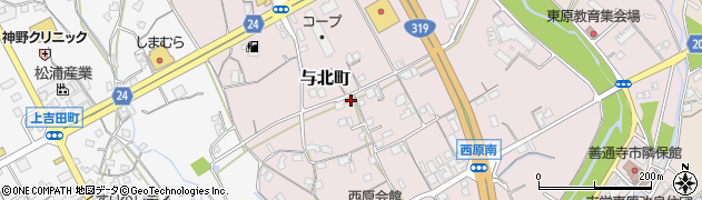 香川県善通寺市与北町3183周辺の地図