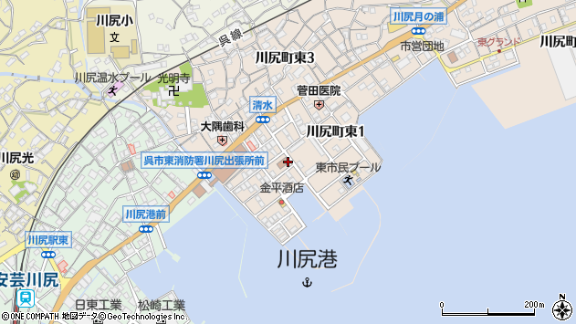 〒737-2607 広島県呉市川尻町東の地図