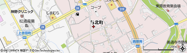 香川県善通寺市与北町3172周辺の地図