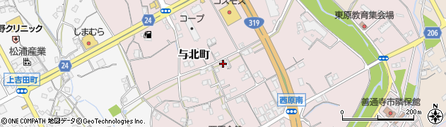 香川県善通寺市与北町3196周辺の地図