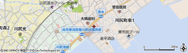 川尻郵便局周辺の地図