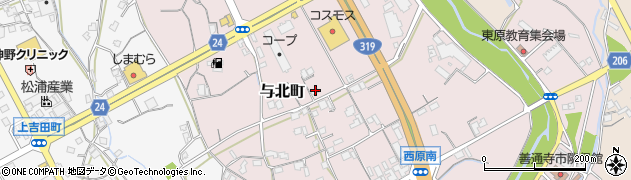 香川県善通寺市与北町3217周辺の地図