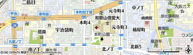 和歌山市役所　教育委員会学校教育部・学校教育課子ども支援センター周辺の地図